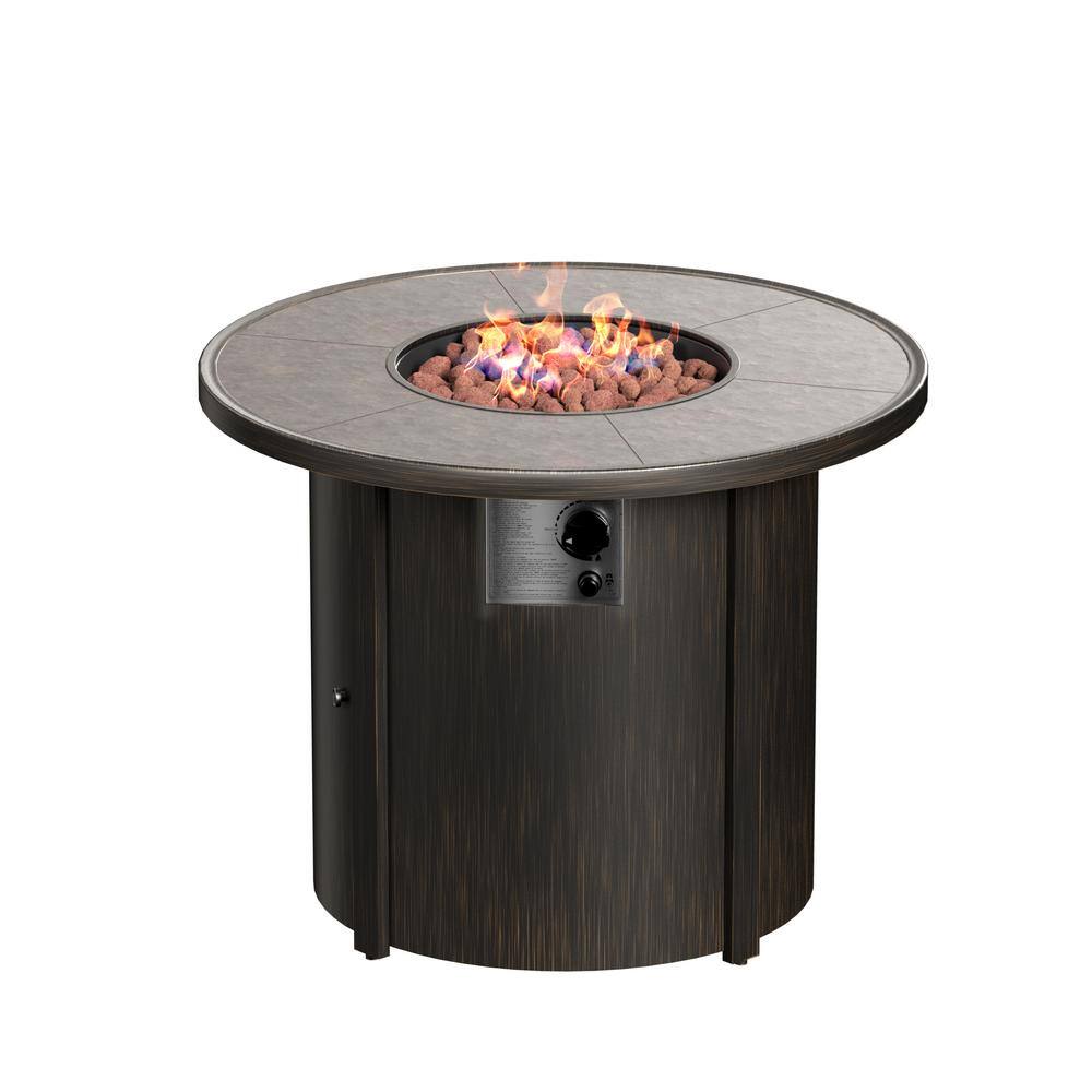 WESTIN OUTDOOR HeatPro 32 in. Round Propane Gas Fire Pit Table 30000 BTU OH3003