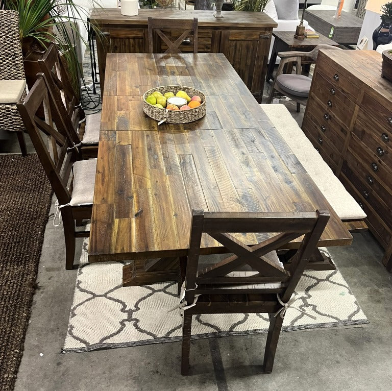 Rustic Dining Set - Extendable (75-94) with Butterfly Leaf