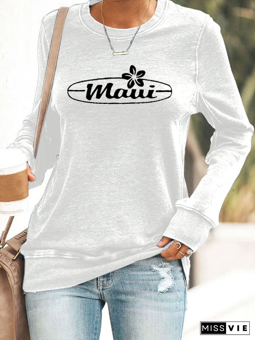 Women's Maui Strong Print Casual Sweatshirt