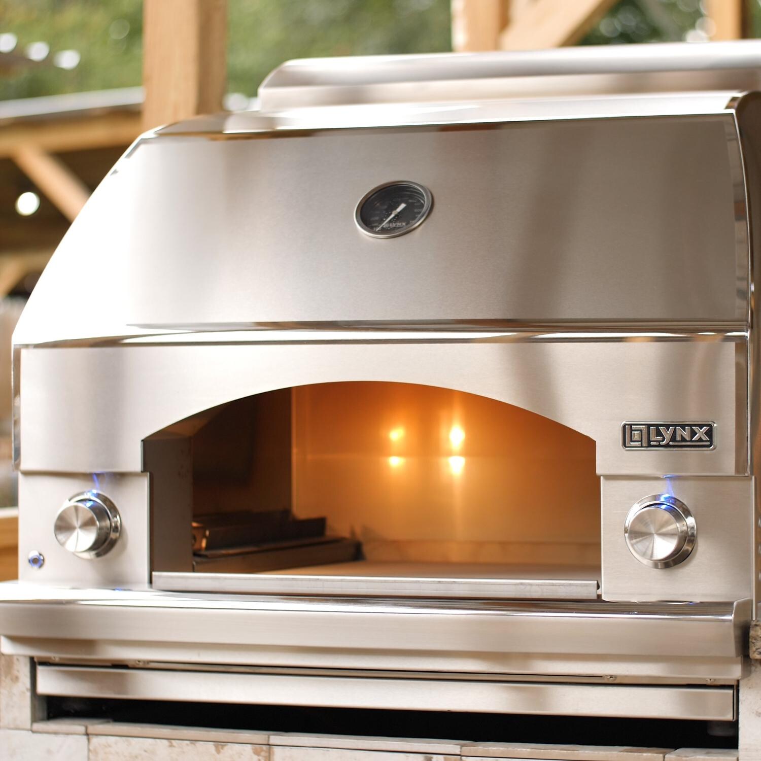 Lynx Professional Napoli 30-Inch Natural Gas Outdoor Pizza Oven On Mobile Kitchen Cart