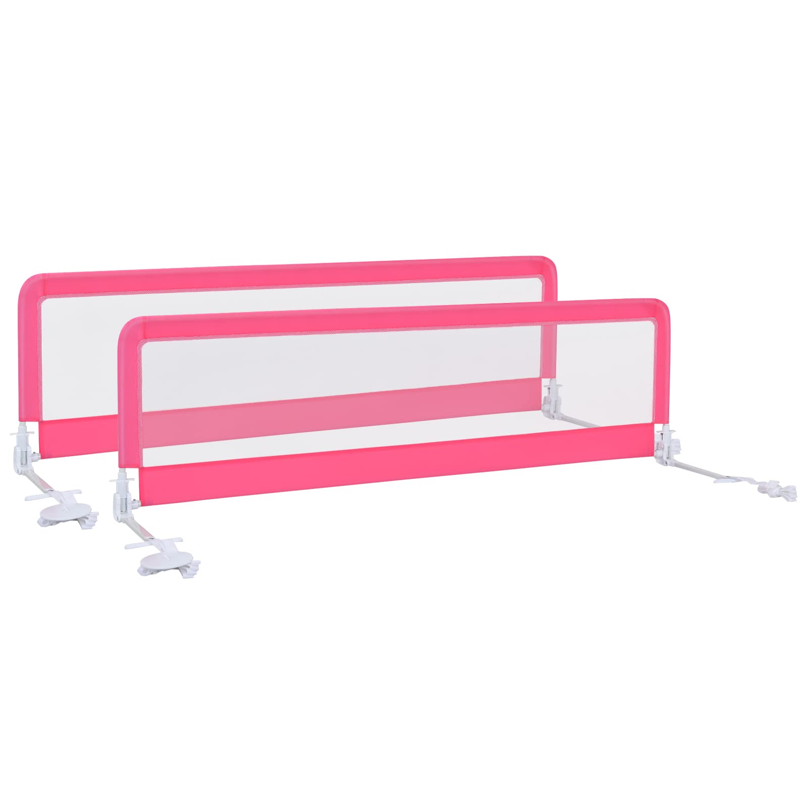 BABY JOY Bed Rails for Toddlers, 71'' Extra Long, Swing Down Bed Guard w/Safety Strap for Convertible Crib