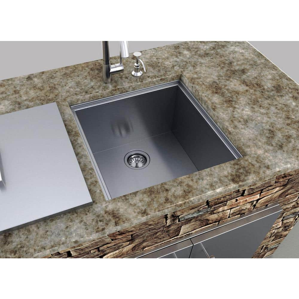 Sunstone Over/Under 20 in. x 12 in. Height Single Basin Sink with Cover B-SK20