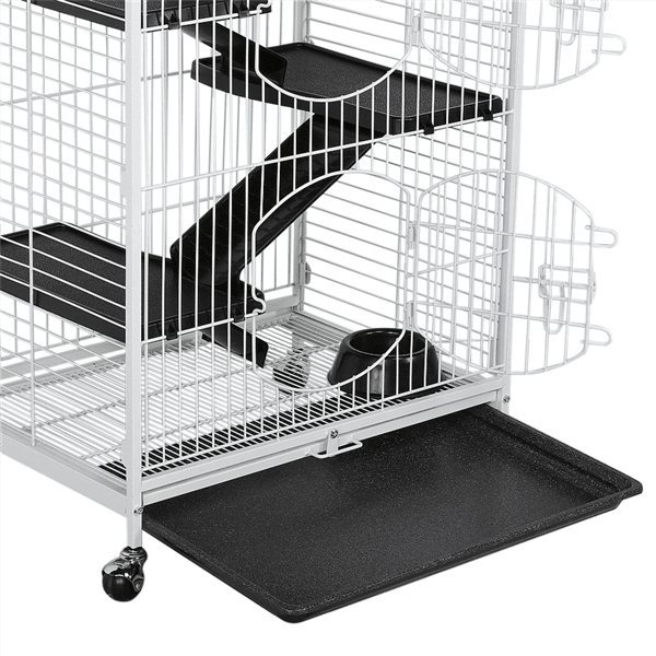 Easyfashion 6 Level Indoor Ferret and Small Animal Cage， White， 52