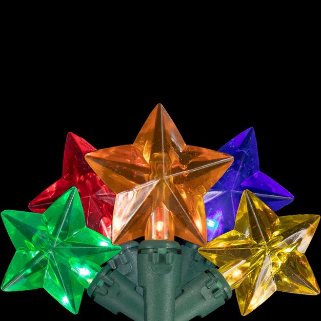 Northlight 20 count Multi colored Star Shaped Led Christmas Light Set 4 5ft Green Wire