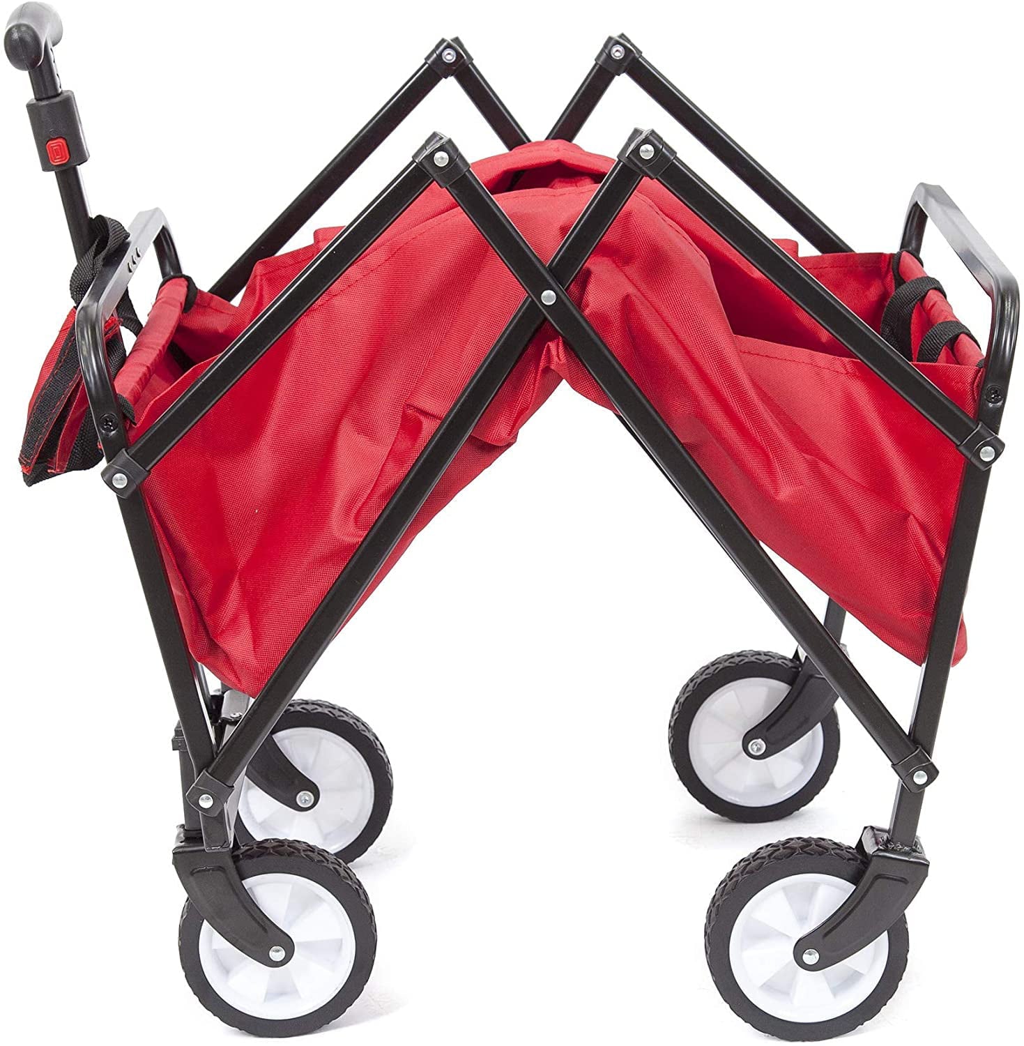 Seina Collapsible Folding Wagon with Straps | Utility Cart， Portable， Lightweight， Fold up， for Groceries， Laundry， Sports， Baseball， Softball， Fishing and Camping