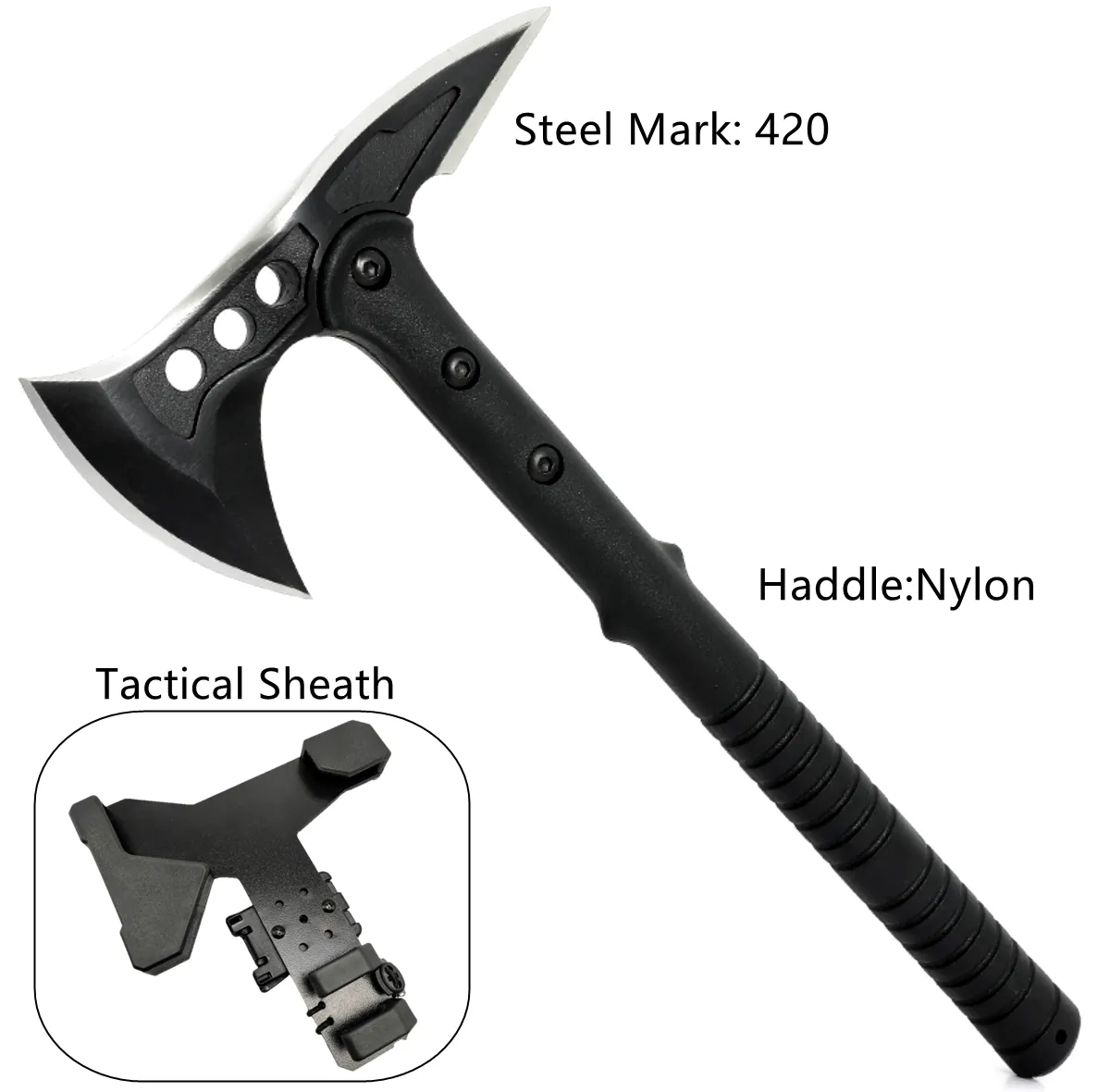 Wholesale Multi Function High Quality Tactical Axe Outdoor Camping Straight Hatchet Self defense Hiking Axe