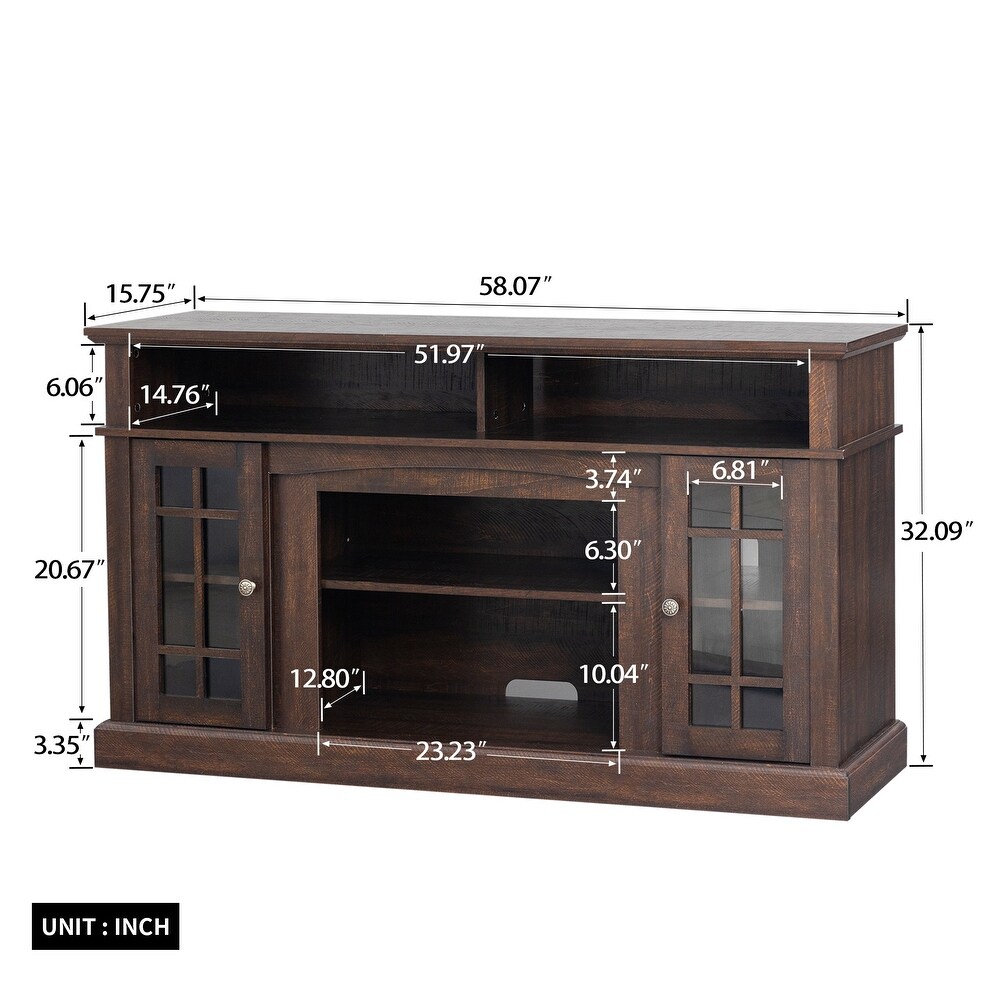 TV stand cabinet  entertainment center with electronic fireplace and remote control  electronic flame beautiful