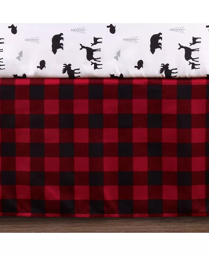 The Peanutshell Buffalo Plaid 7 Piece Baby Nursery Crib Bedding Set， Quilt， Crib Sheets， and Crib Skirt