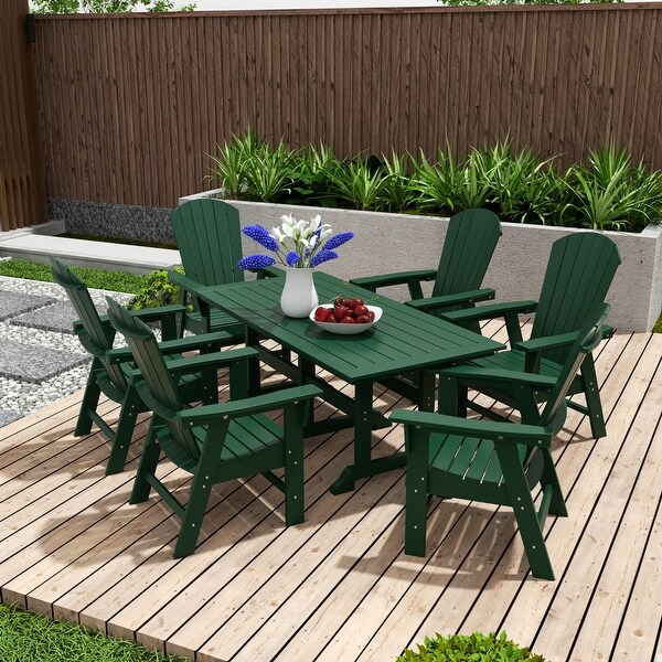 Polytrends Altura 7Piece Poly EcoFriendly All Weather Outdoor Dining Set with Armchairs