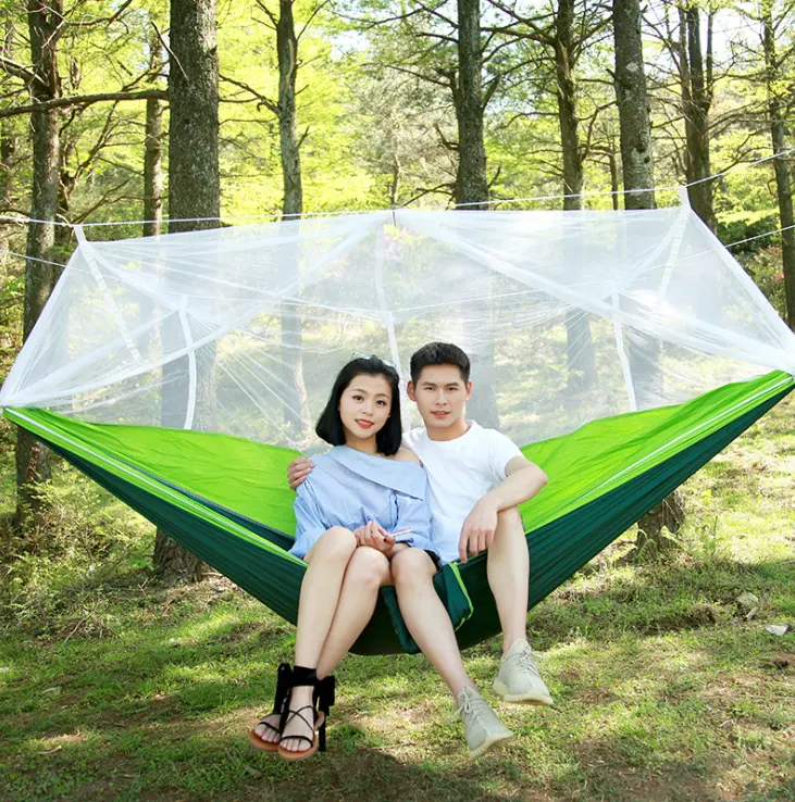 outdoor travel Lightweight  Nylon Anti Mosquito  camping hammock  with  Mosquito Net