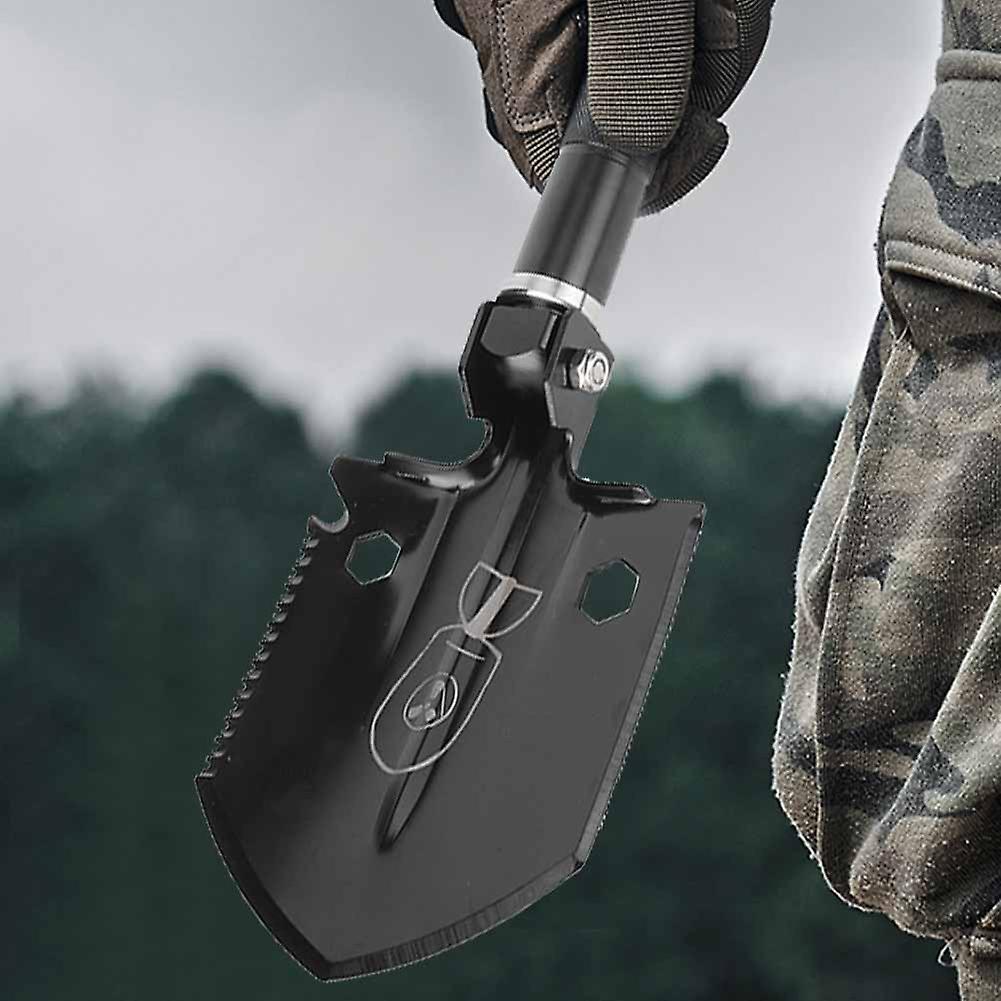 Outdoor Foldable Multifunctional Military Shovel Camping Survival Emergency Spade (black)