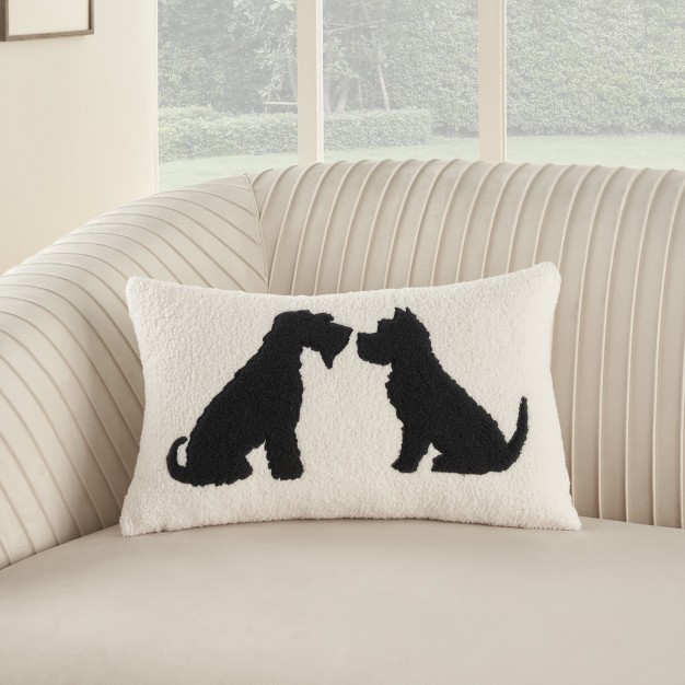 Mina Victory Pet Dogs Silhouette Faux Shearling Indoor Throw Pillow