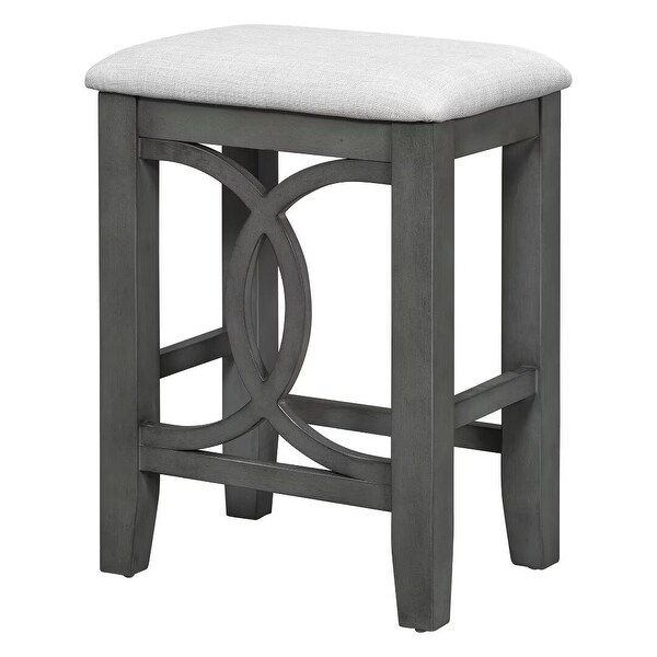 Counter Height Dining Table Set with USB Port and Upholstered Stools