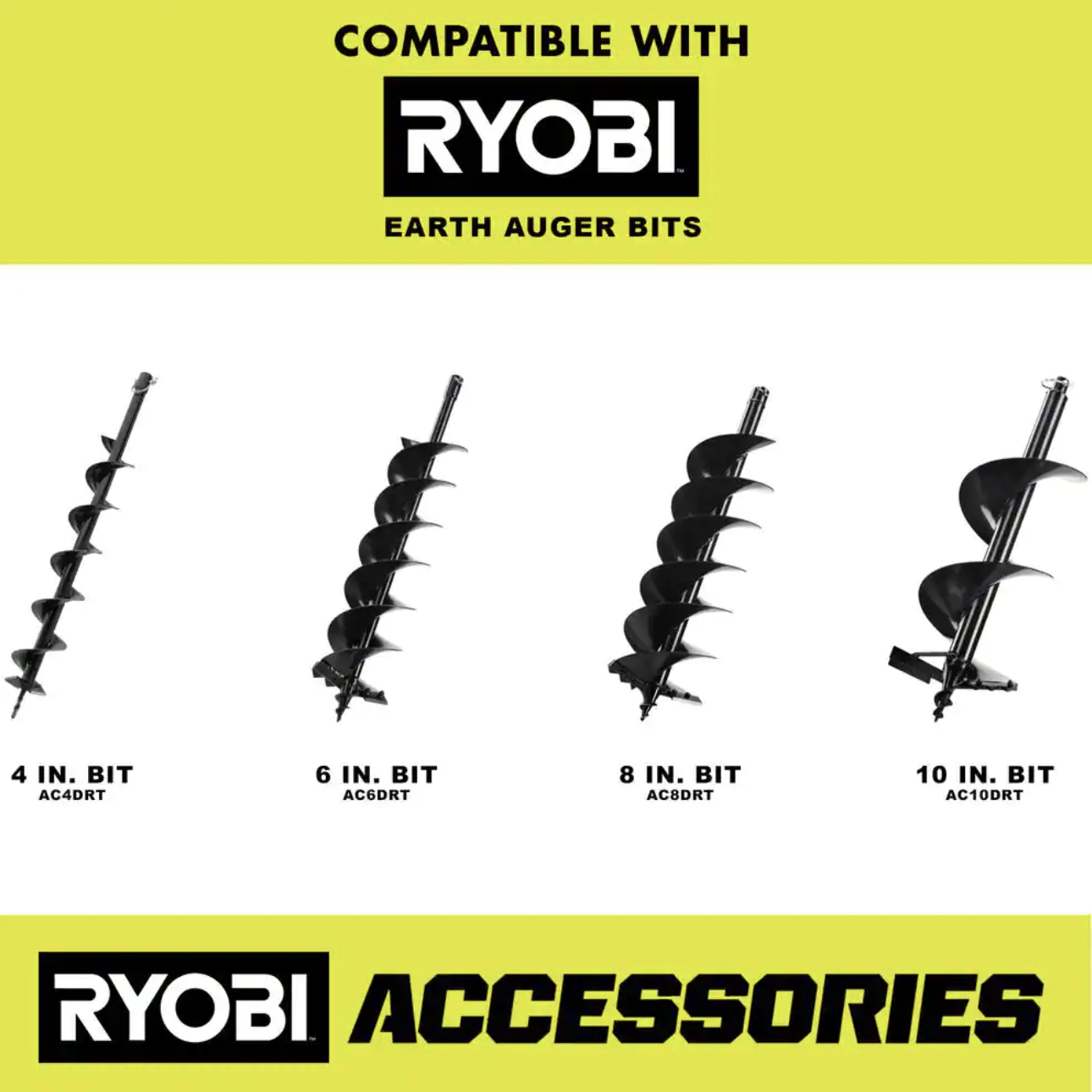 Ryobi 40V HP Brushless Cordless Earth Auger with 8 in. Bit， Tool Only (RY40701BTLVNM)