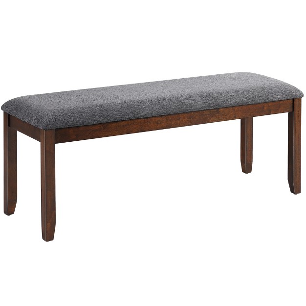 Costway Dining Bench Upholstered Entryway Bench Footstool Kitchen W Wood Legs