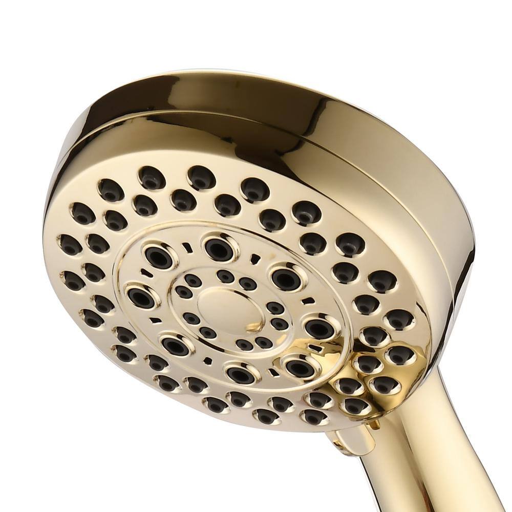 Magic Home 5-Spray Patterns with 2.5 GPM 3.72 in. Wall Mounted Handheld Shower Head with Massage and Mist Spray in Polished Gold MMS-5B002GD