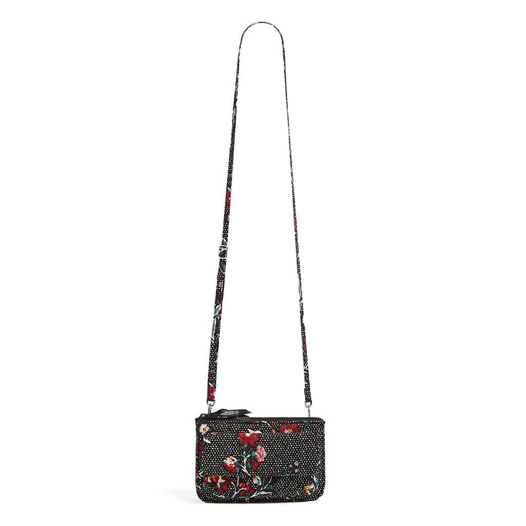 Vera Bradley  RFID Wallet Crossbody in Perennials Noir Dot