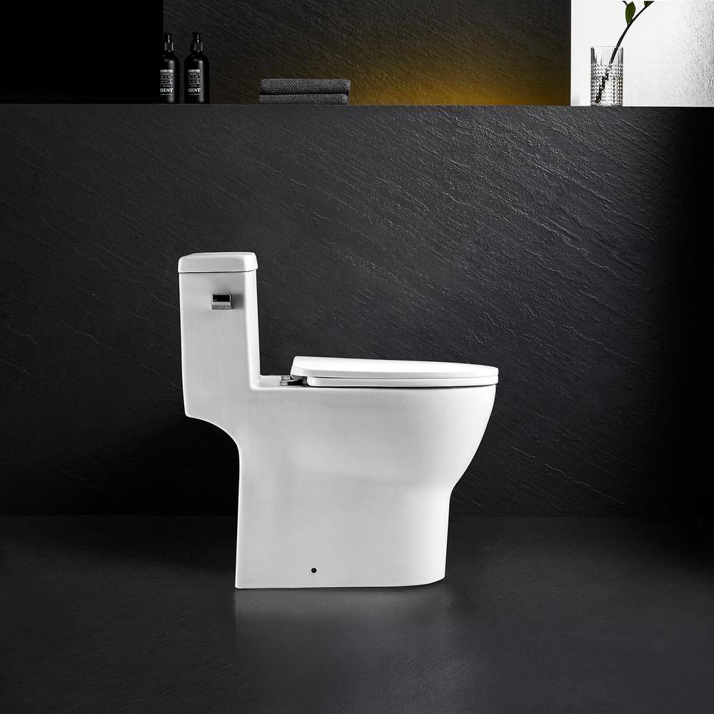 Altair Veronoa 1-Piece 1.28 GPF Single Flush Elongated Toilet in White Seat Included T213