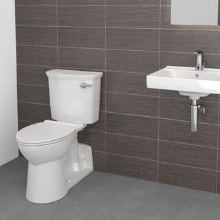 American Standard Yorkville VorMax 2-Piece 1.28 GPF Single Flush Right Height Elongated Toilet with Right Hand Trip Lever in White 209AA138.020