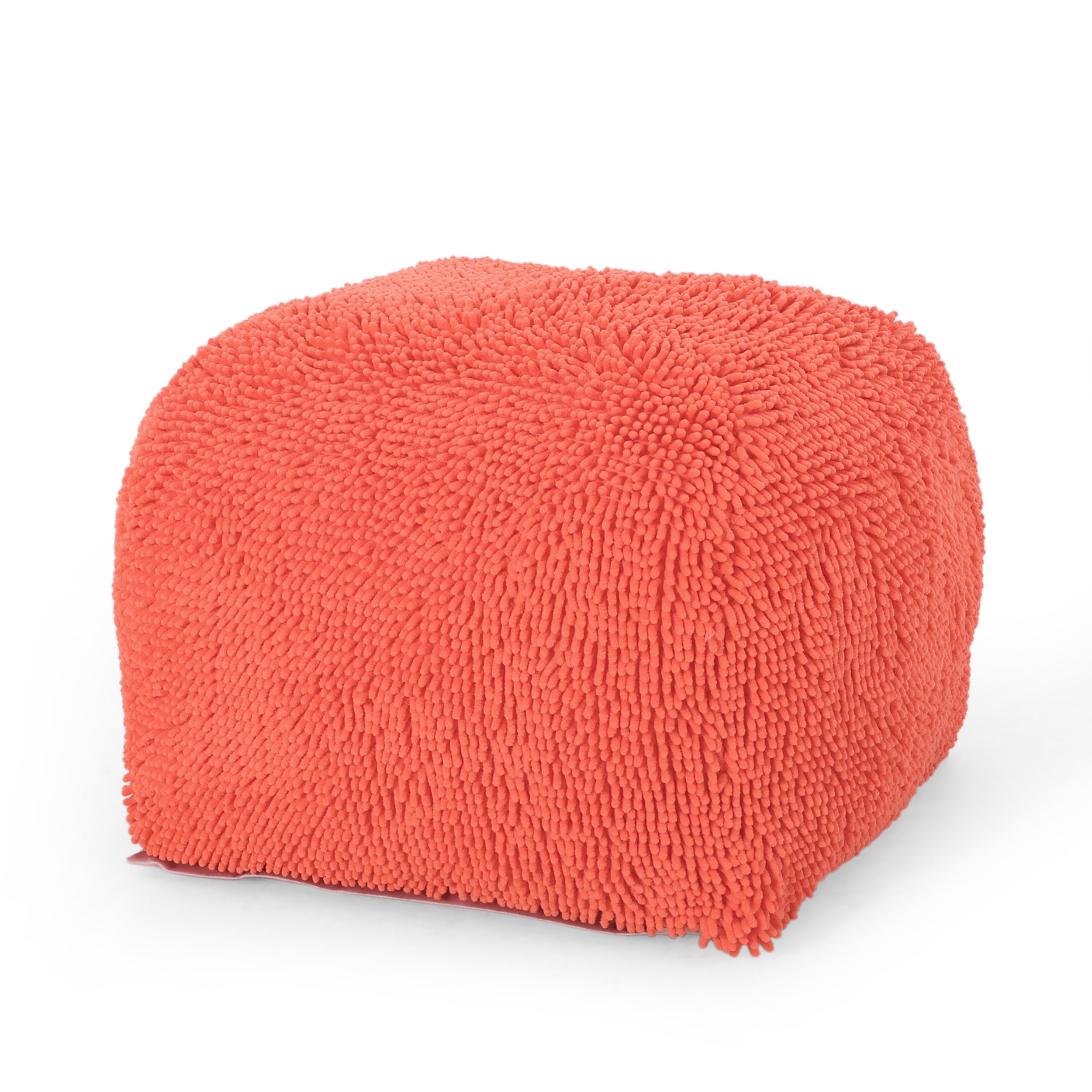 Statham Modern Microfiber Chenille Square Pouf