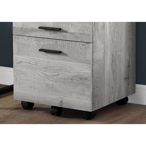 File Cabinet， Rolling Mobile， Storage Drawers， Printer Stand， Office， Work， Grey Laminate， Contemporary， Modern