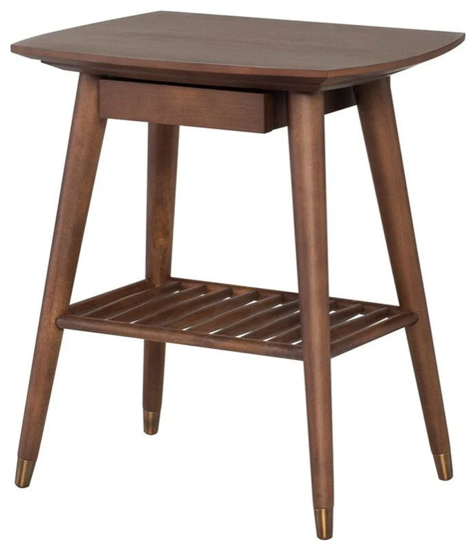 Flynn Walnut Side Table   Midcentury   Side Tables And End Tables   by Virgil Stanis Design  Houzz