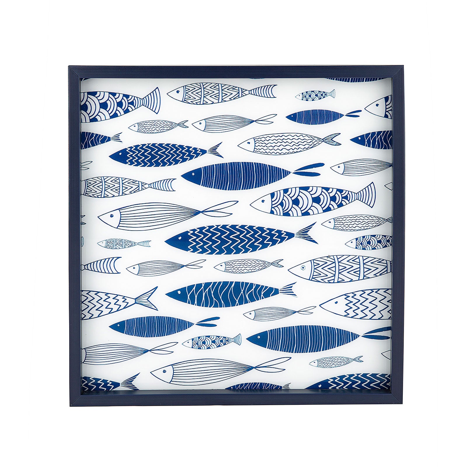 Karaca Home Nanza Dark Blue Fish Square Tray 40X40 Cm 300.19.02.355