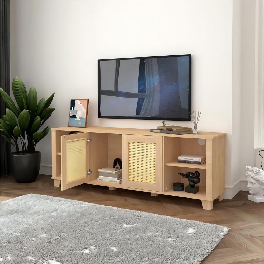 Rattan TV Stand for TV up to 70\