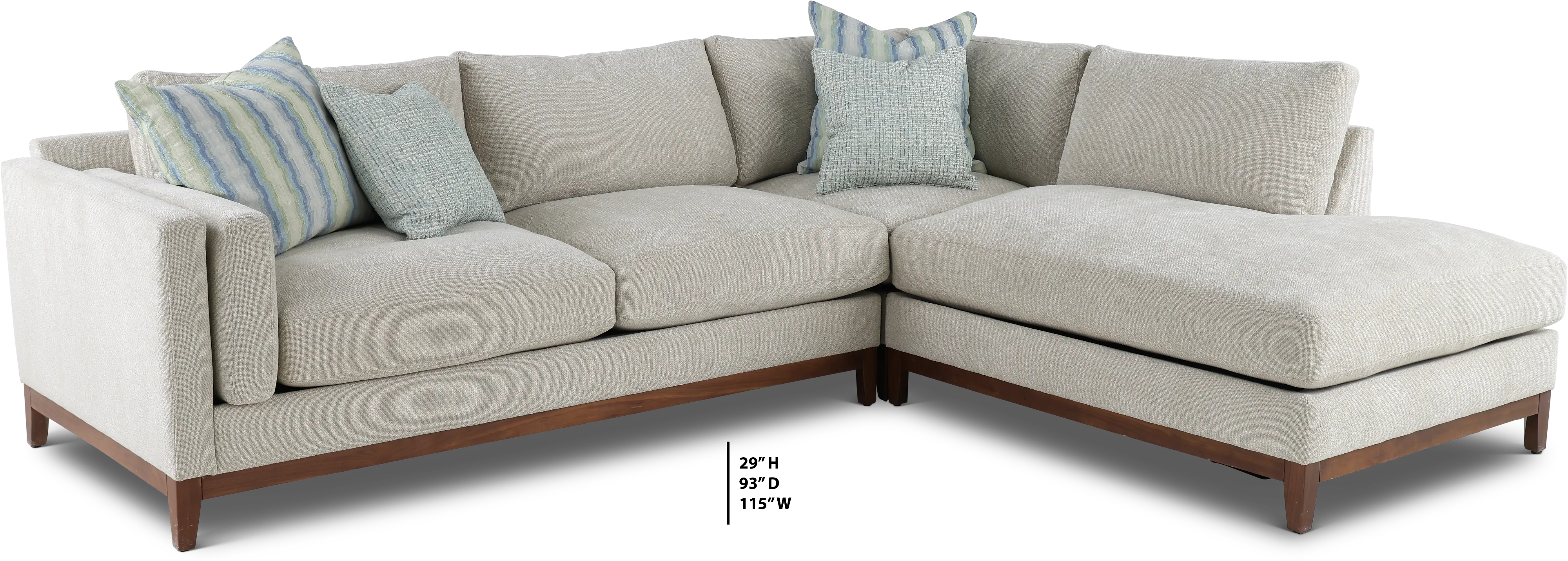 Kelsey Dove Beige 3 Piece Sectional