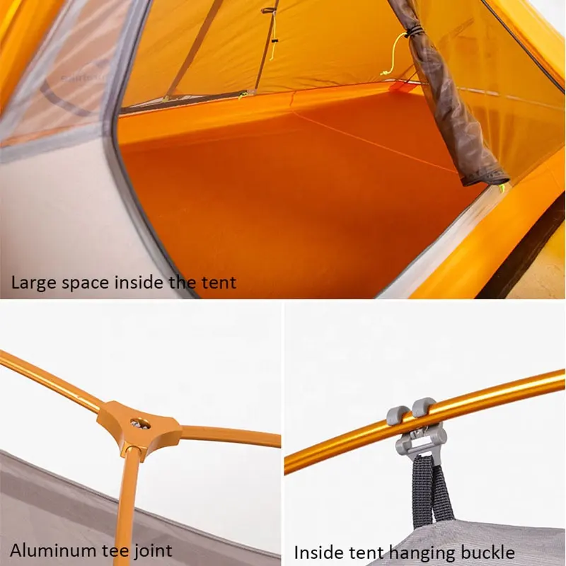 Aluminum Pole Ultralight Nylon Silicon Coating Tent Outdoor Double Layers Waterproof Mountain Climbing Camping Tent