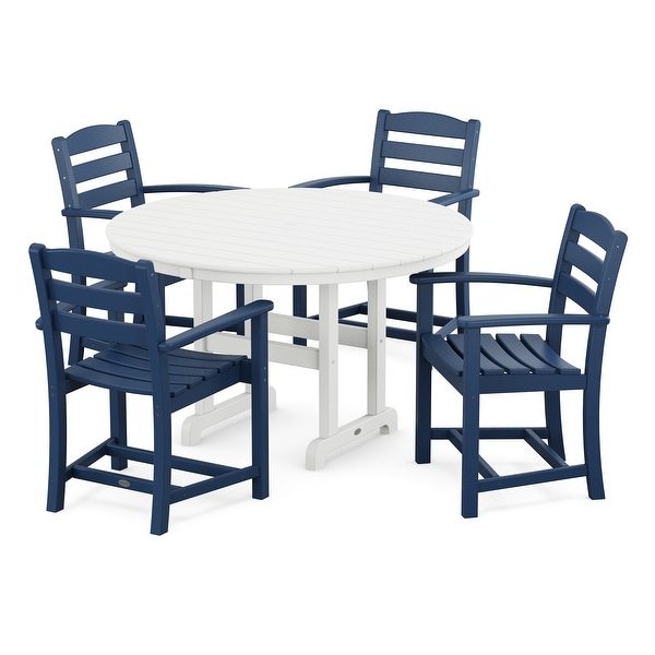 POLYWOOD La Casa Café 5Piece Round Farmhouse Dining Set