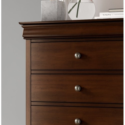 Louis Philippe Style 1pc Chest of Drawers Brown Ch...