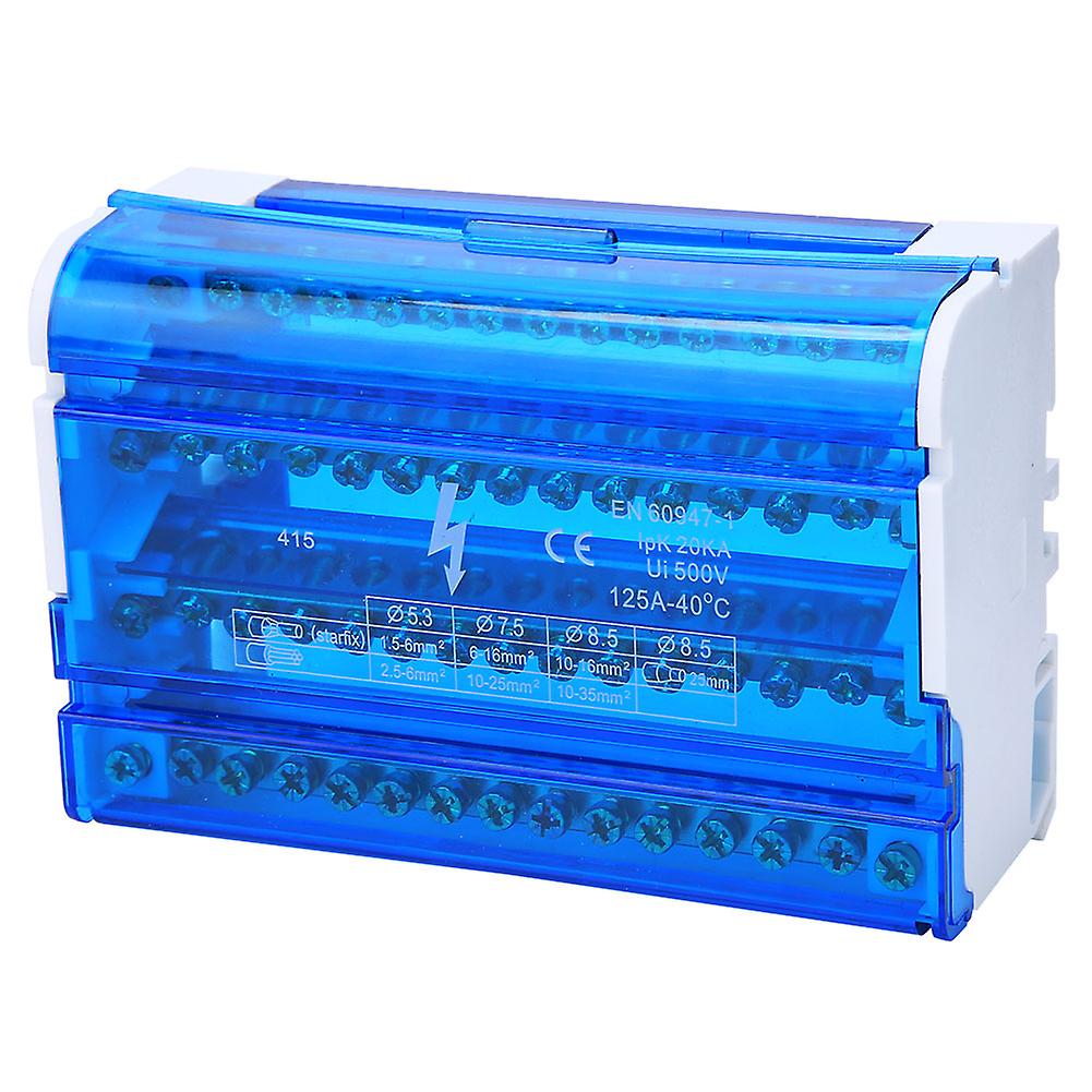 Terminalblock Distribution Box Din Rail 4-level Single Phase With Transparent Dust Cover