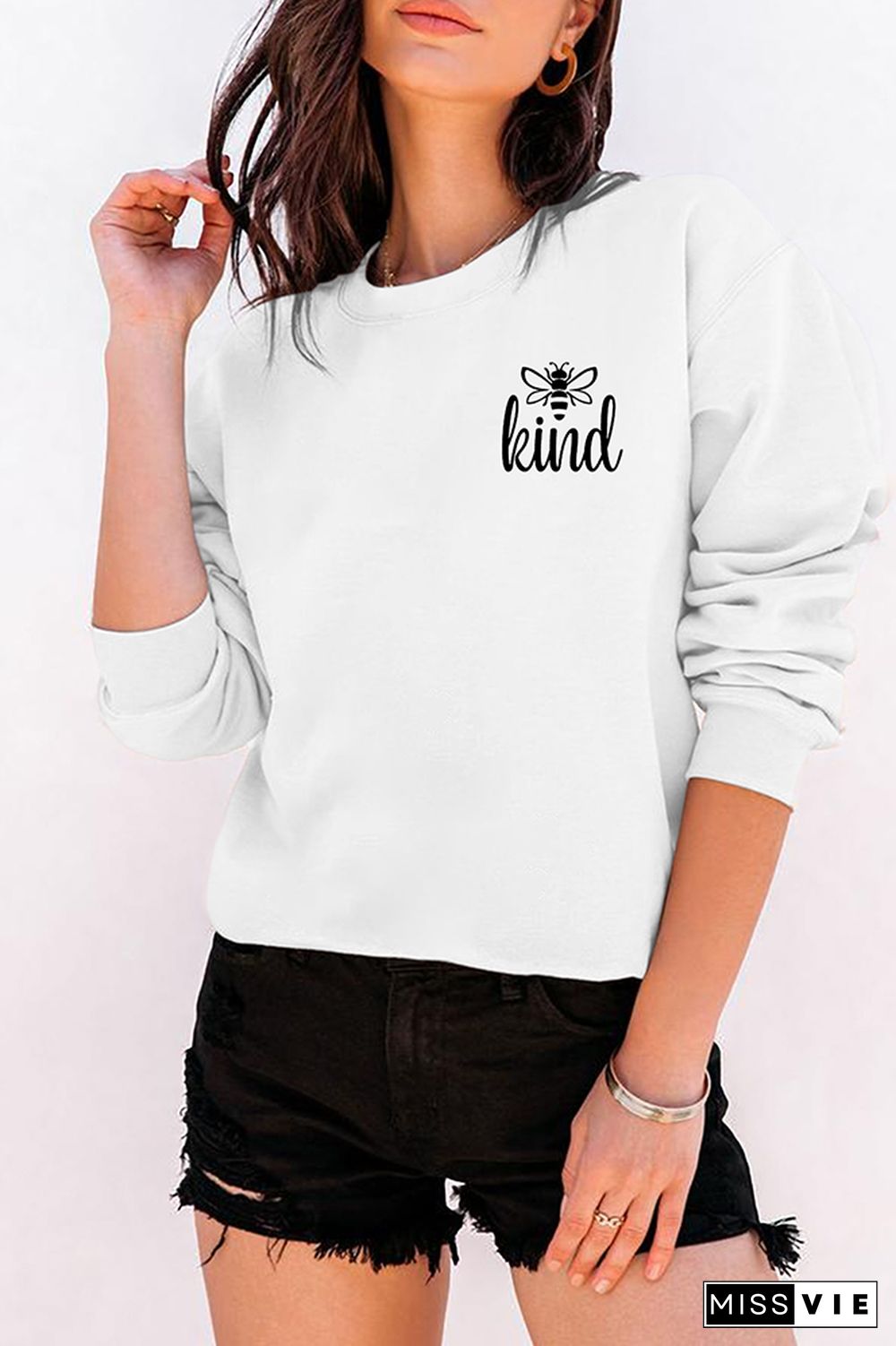 Bee Kind,Kindness,Be Kind Long Sleeve Sweatshirts Women Wholesale