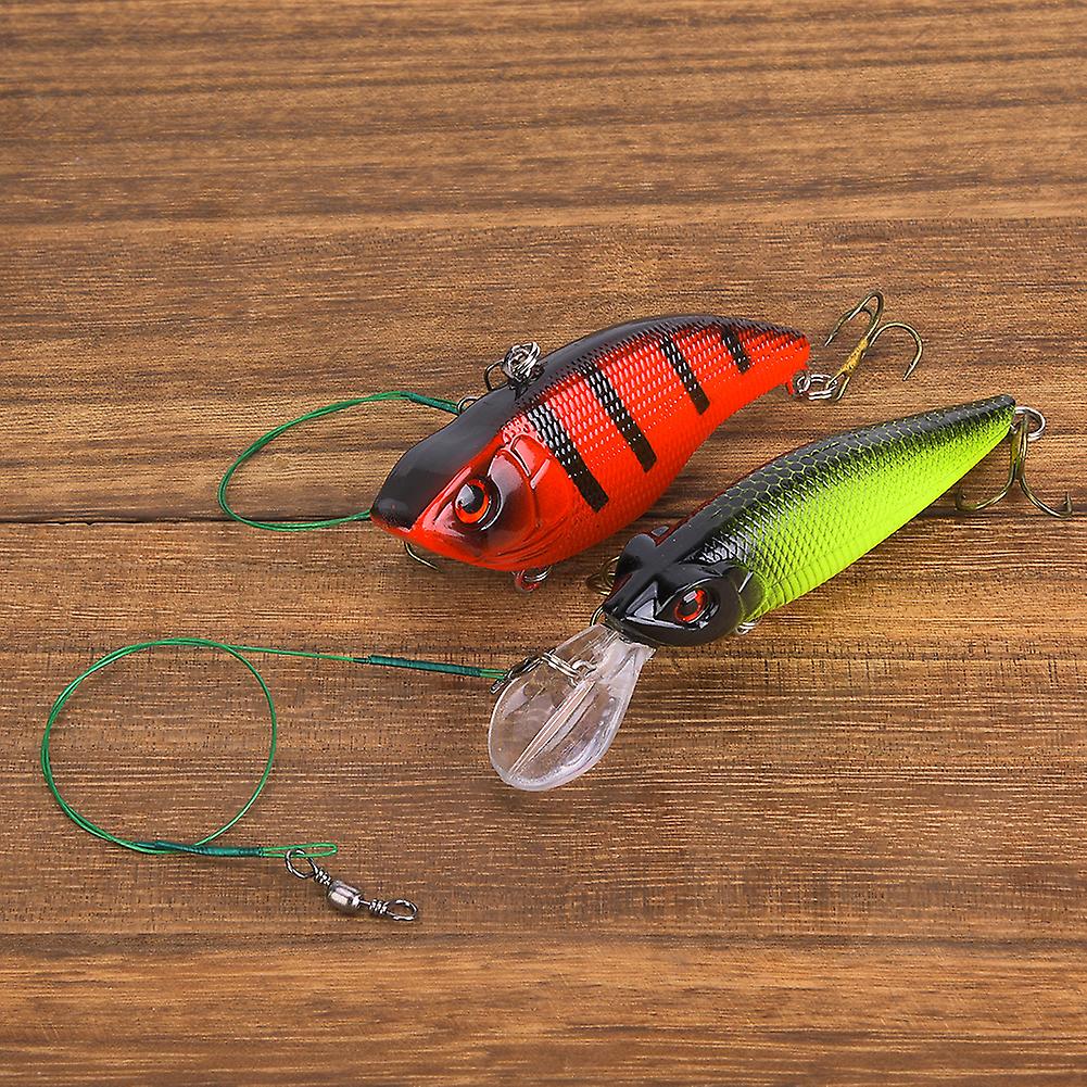 2pcs Hard Bait Fish Lure With Treble Hook Fishing Tackle Lifelike Swimming Posture