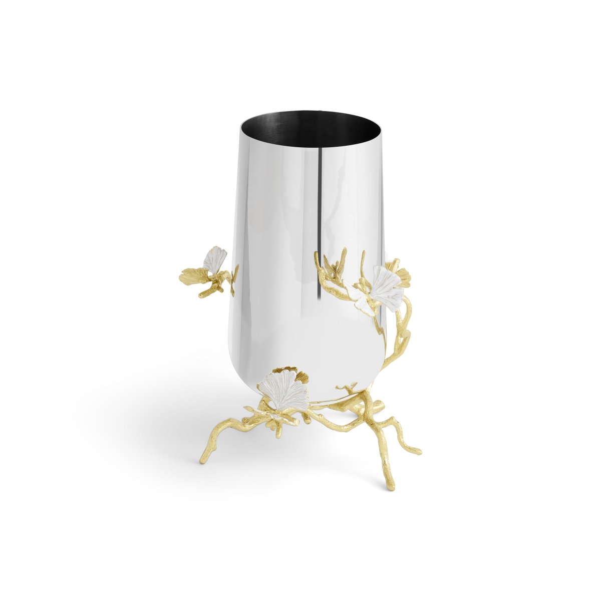 Butterfly Ginkgo Gold Vase