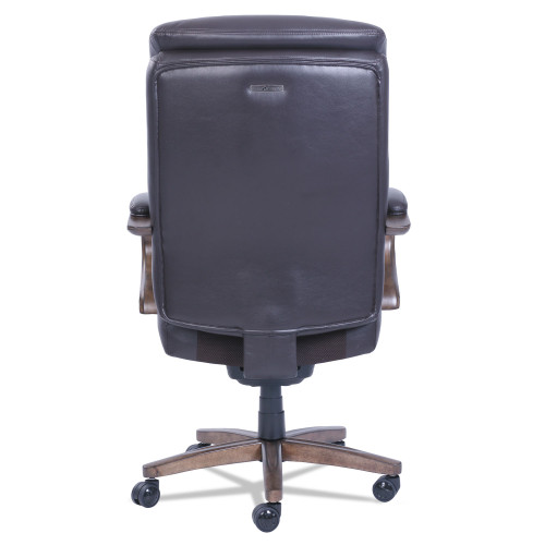 La-Z-Boy Woodbury High-Back Executive Chair， Supports Up to 300 lb， 20.25 to 23.25 Seat Height， Brown Seat/Back， Weathered Sand Base (48962B)