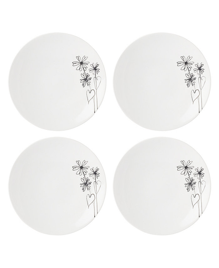 kate spade new york Garden Doodle 4 Piece Dinner Plate Set