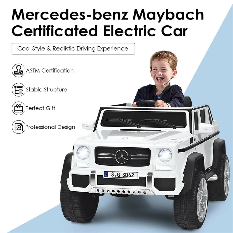 12V Mercedes-Benz Kids Electric Ride On Car Toy with Remote Control & Trunk 2 Motors