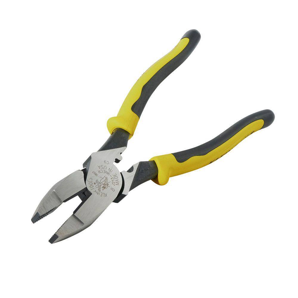 Klein Tools 9 in. Journeyman High Leverage Side Cutting Crimping Pliers J213-9NECR