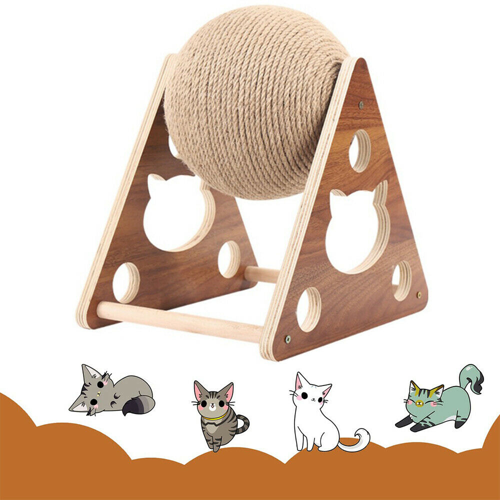 Kqiang Pet Cat Scratcher Toy Natural Sisal Cat Scratching Ball High Quality Us Stock