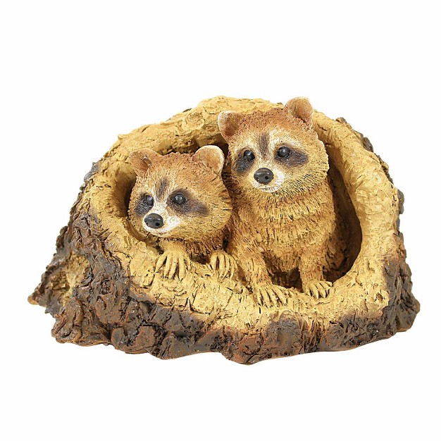 Roman Raccoons In Tree One Figurine 6 5 Inches Bandits Tree Bark 14371 Polyresin Brown