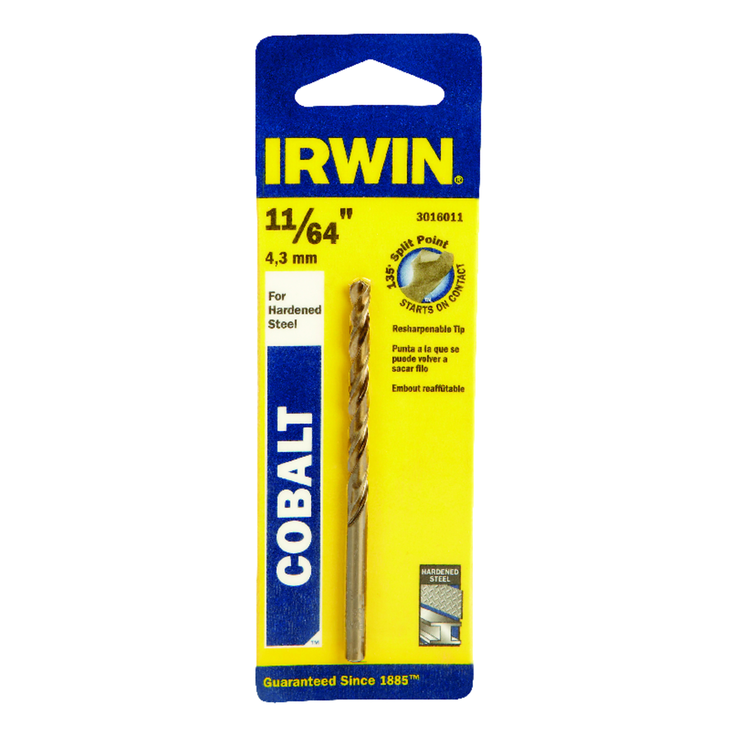 Irwin 11/64 in. X 3-1/4 in. L Cobalt Alloy Steel Drill Bit 1 pc