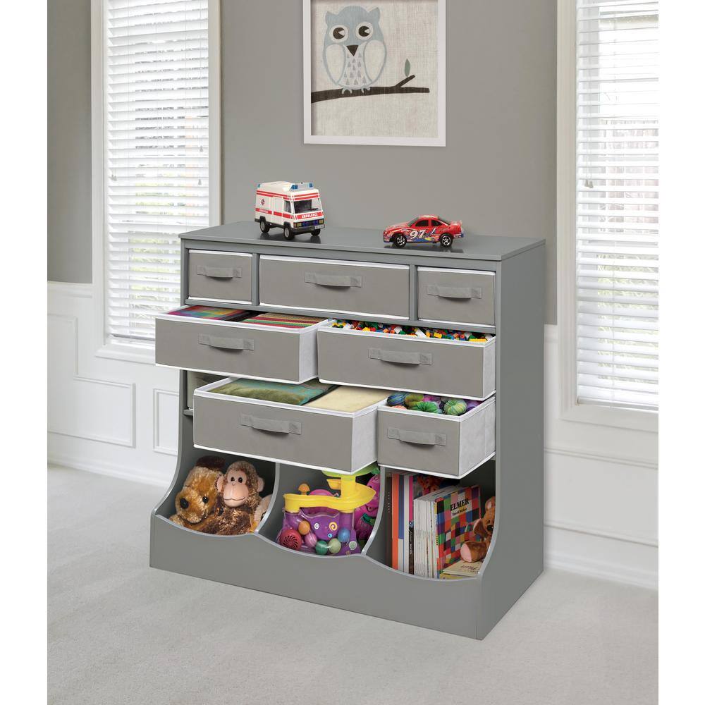 Badger Basket 37 in. H x 36.5 in. W x 15.75 in. D Gray MDF 11-Cube Organizer 98871