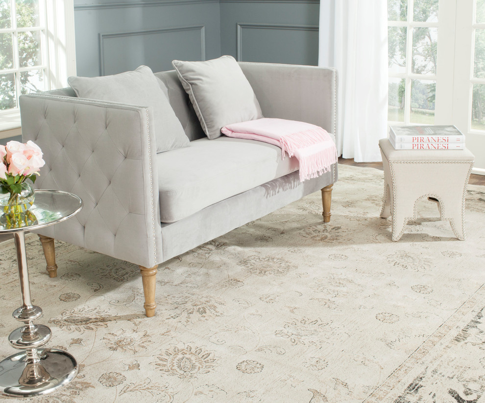 Safavieh Sarah Tufted Settee With Pillows   Traditional   Loveseats   by Safavieh  Houzz