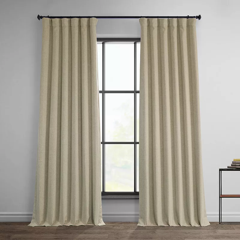 EFF Faux Linen Blackout Window Curtain