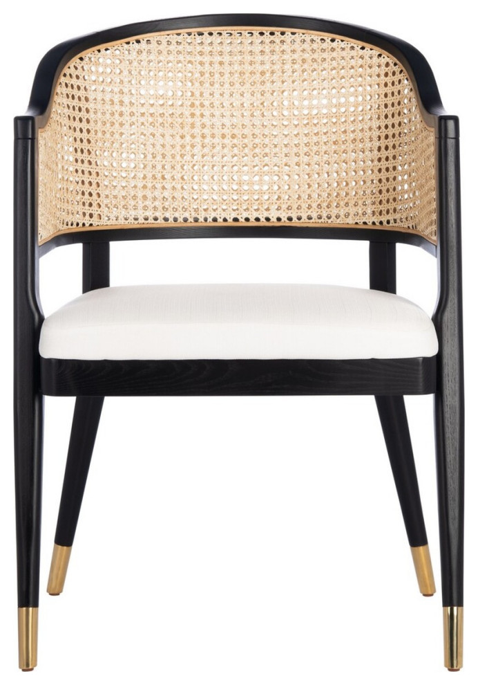 Joliet Rattan Dining Chair Black/Natural Set of 2   Tropical   Dining Chairs   by Virgil Stanis Design  Houzz