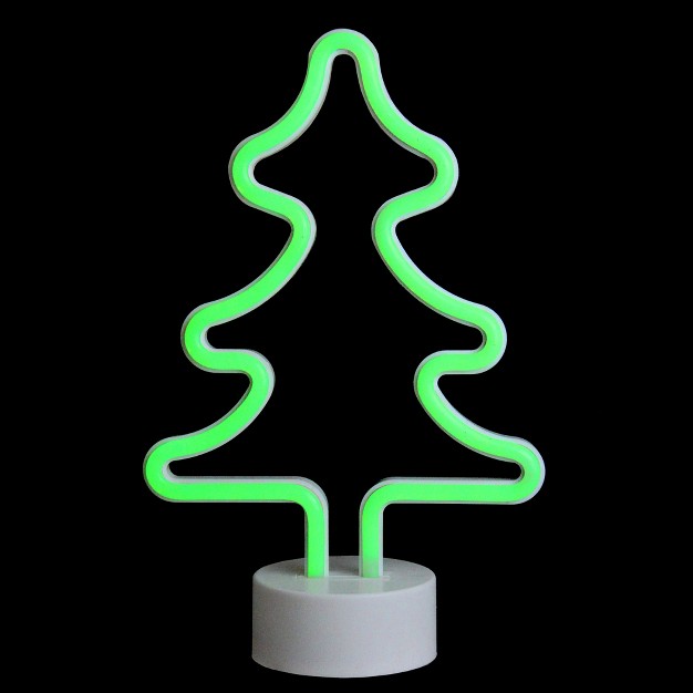 Battery Operated Neon Style Led Christmas Tree Table Light Green