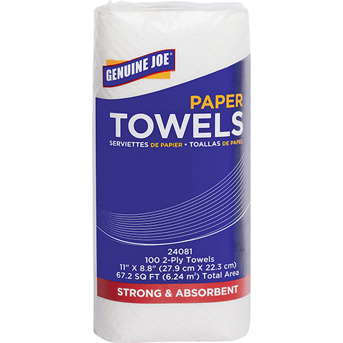 Genuine Joe Paper Towels Roll | 2-Ply， 100 Sheets