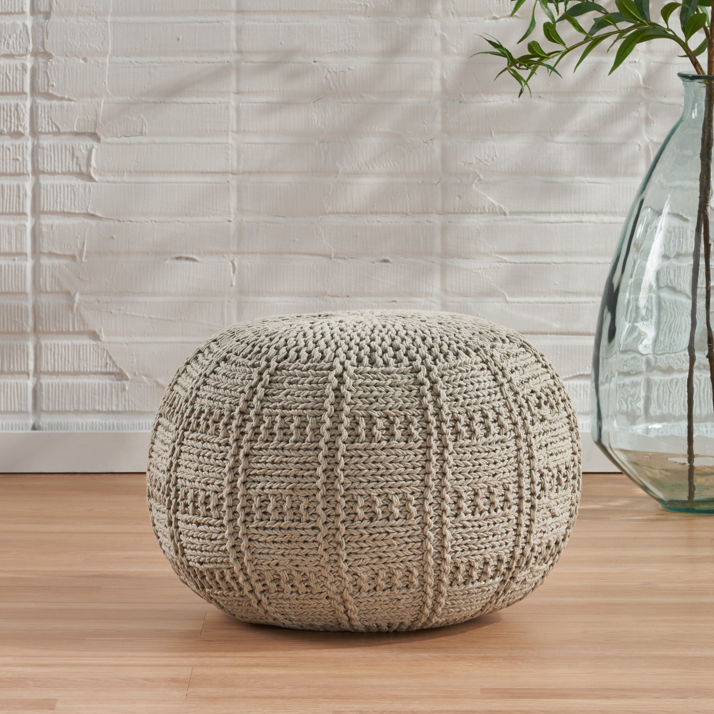 Valentine Handcrafted Modern Fabric Pouf